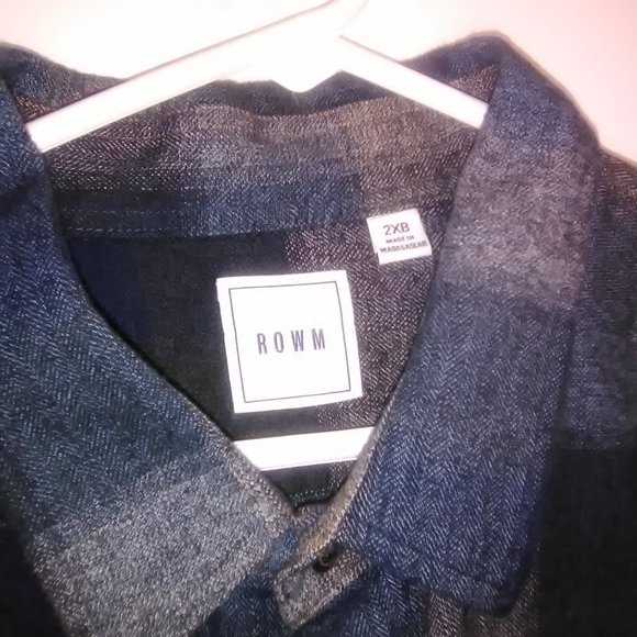 Mens Rowm Plaid Long Sleeve Collar Shirt - Picture 3 of 5